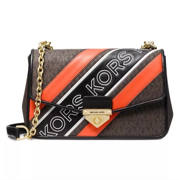 🧡 MICHAEL KORS Large Chain Shoulder Bag 🧡 - Picture 1 of 5